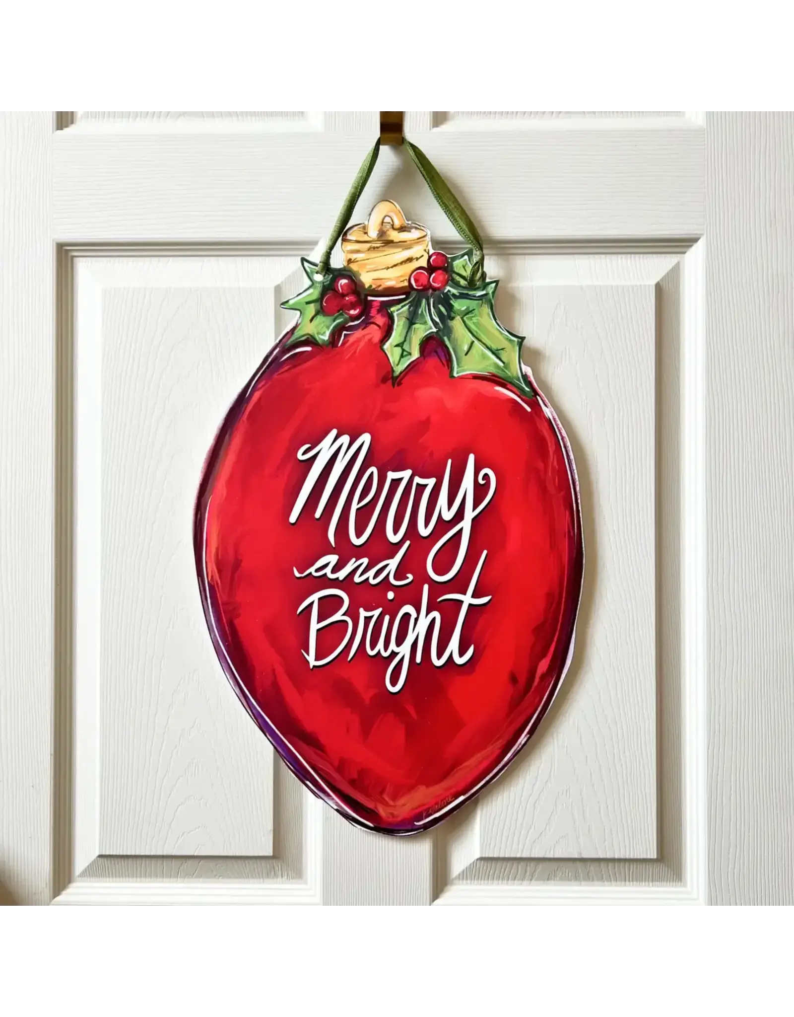 Home Malone Merry and Bright Light Bulb Door Hanger