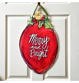 Home Malone Merry and Bright Light Bulb Door Hanger