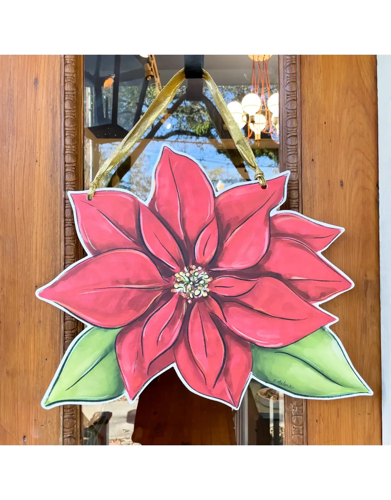 Home Malone Poinsettia Door Hanger