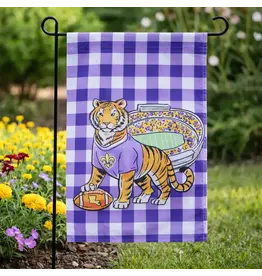 Barrel Down South/Faire Purple Plaid Tiger La Garden Flag