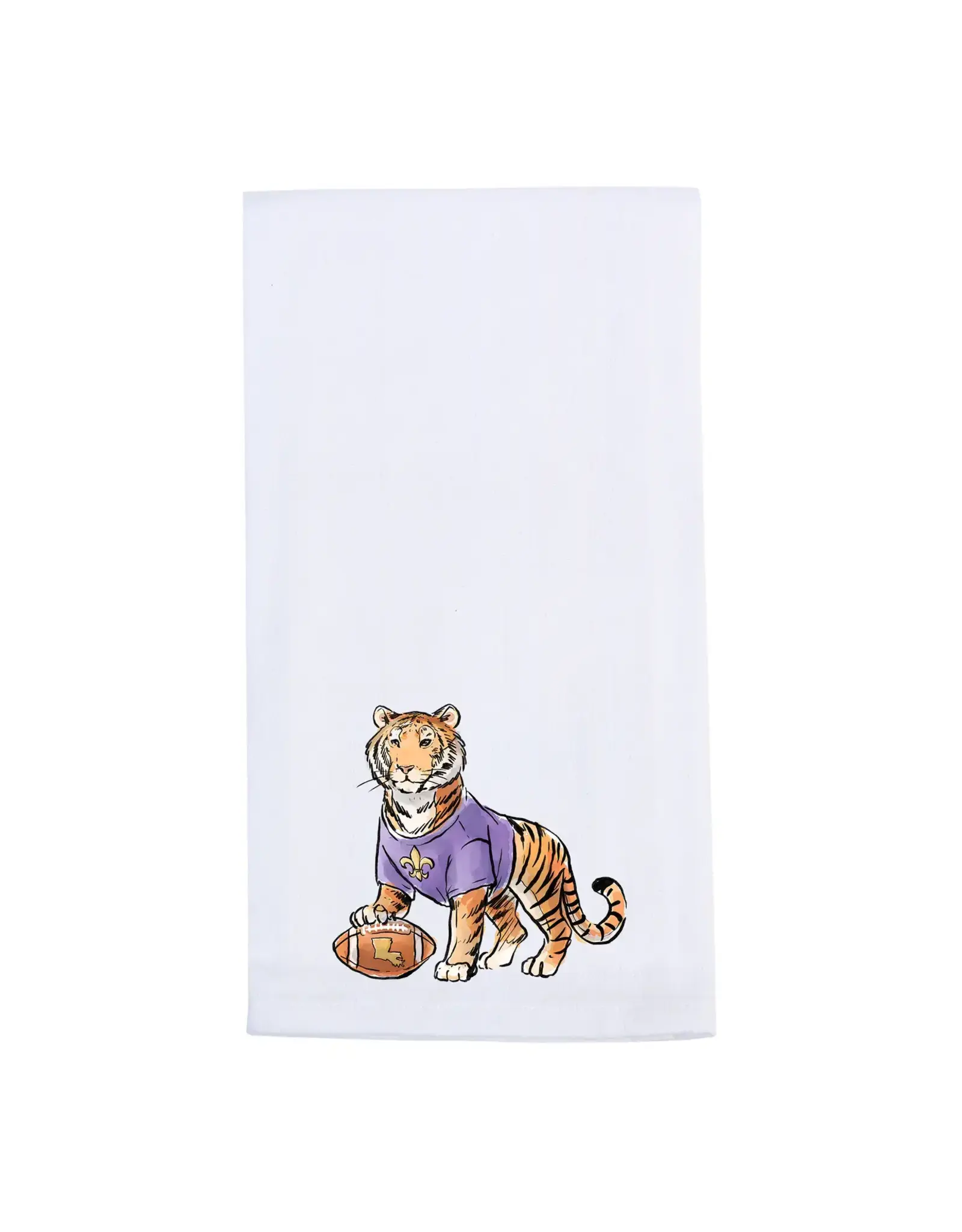 Barrel Down South/Faire Purple and Gold Tiger Tea Towel