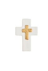 Mud Pie Ceramic and Gold Thick Cross
