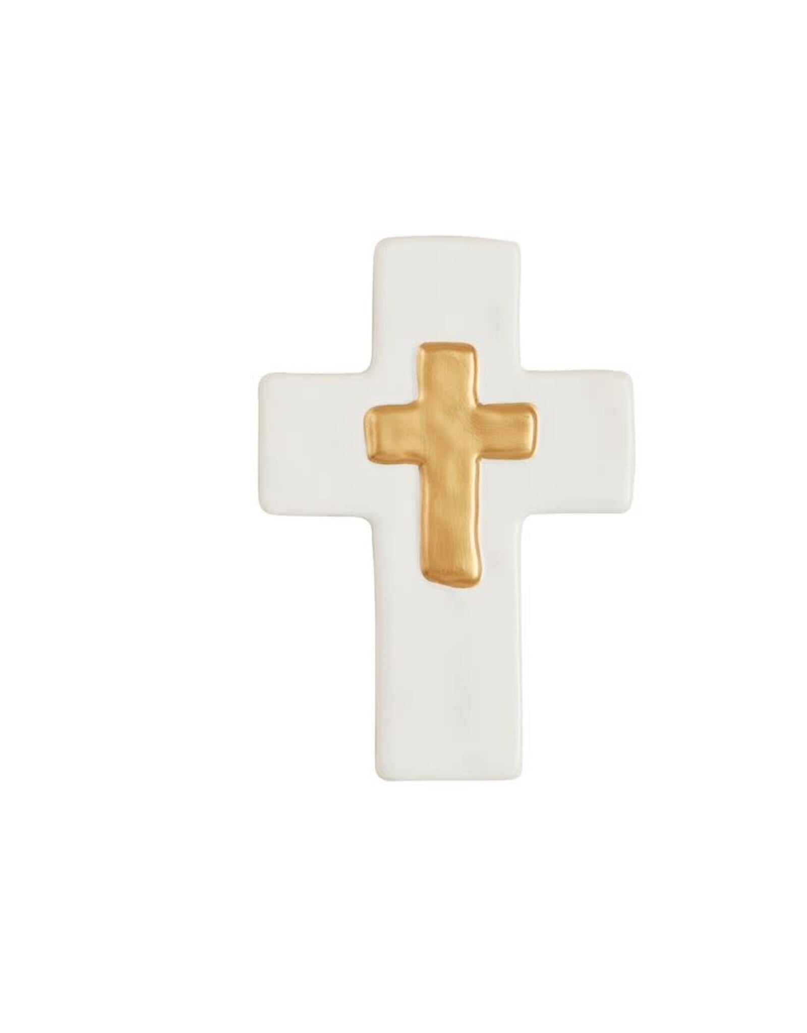 Mud Pie Ceramic and Gold Thick Cross