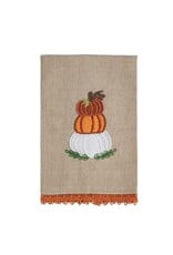Mud Pie Stacked Pumpkin Beaded Embroidered Towel