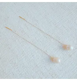 Ellison & Young/Faire Freshwater Pearl Dainty Chain Earrings