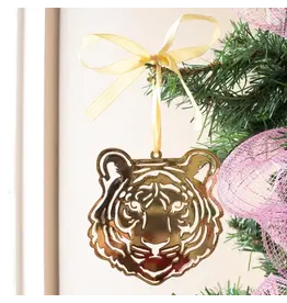 The Royal Standard Tiger Face Ornament Gold 4"