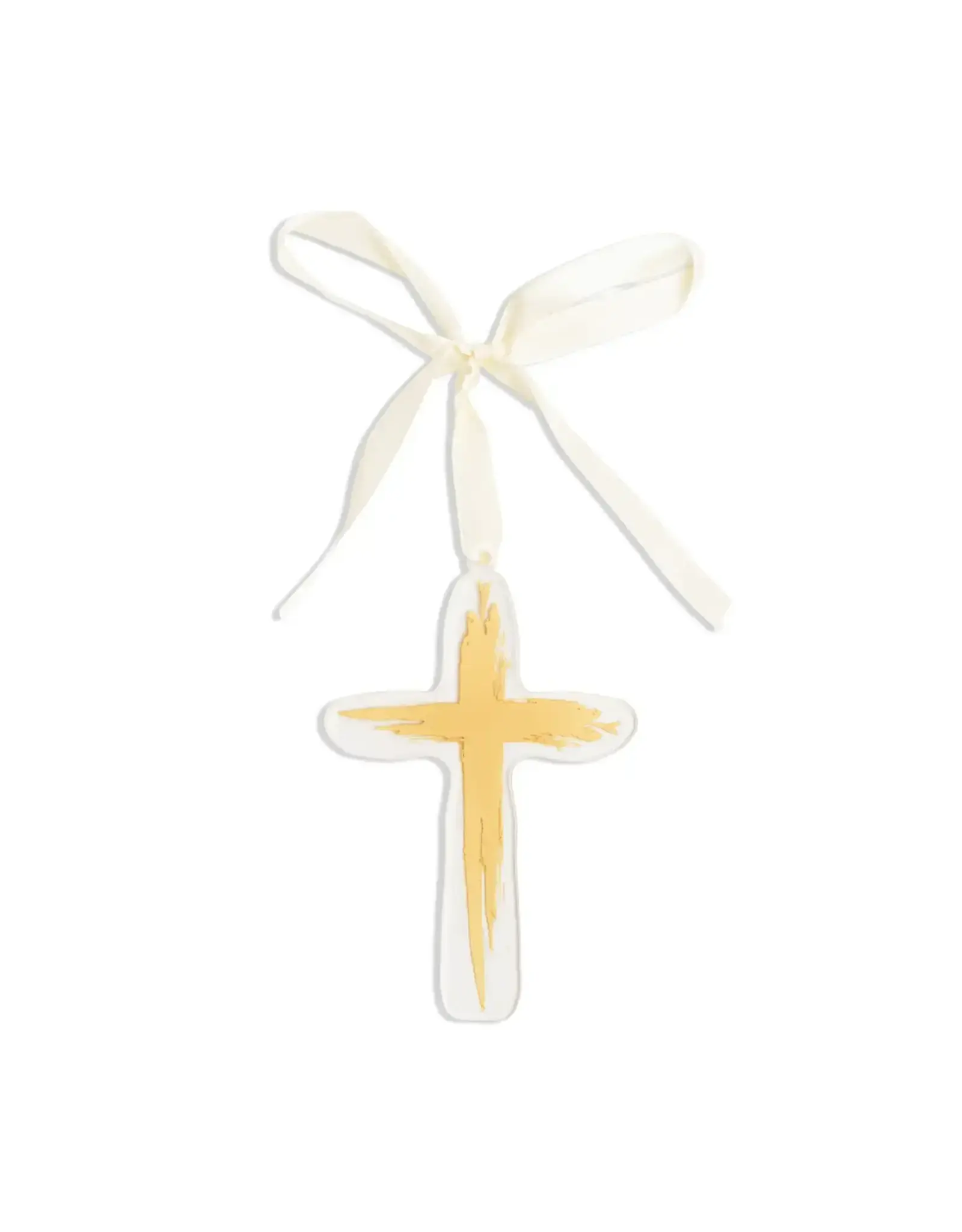 The Royal Standard Have Faith Cross Acrylic Ornament Gold 2.8x4