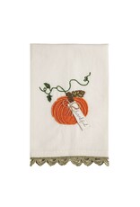 Mud Pie Single Pumpkin Beaded Embroidery Towel