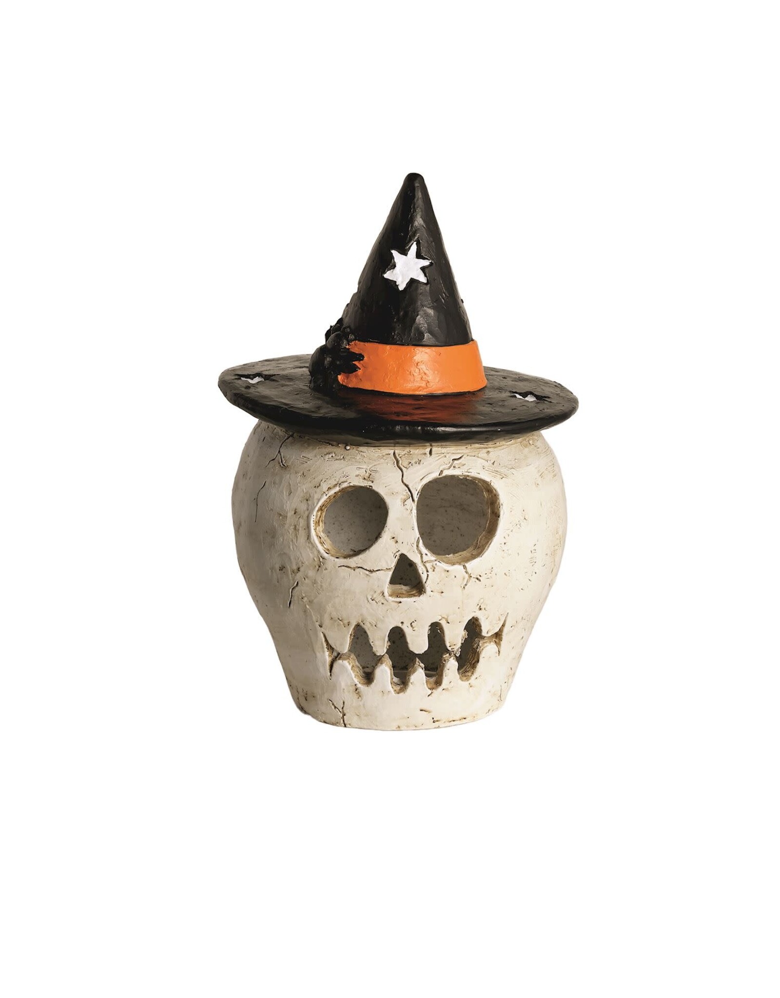 Mud Pie Skull Paper Mache Lantern