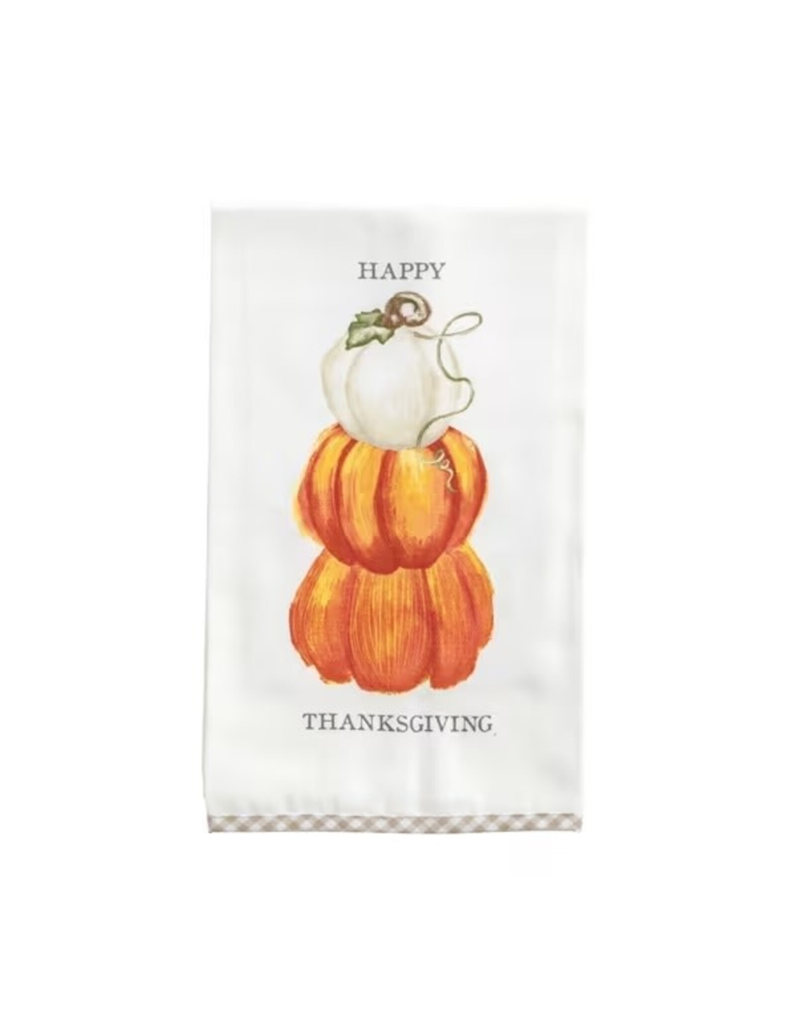 Mud Pie Happy Thanksgiving, Gingham Hem Towel
