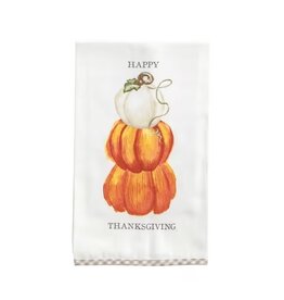 Mud Pie Happy Thanksgiving, Gingham Hem Towel