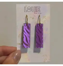 Louie Love Purple Acrylic Tiger Stripe Gameday Earrings