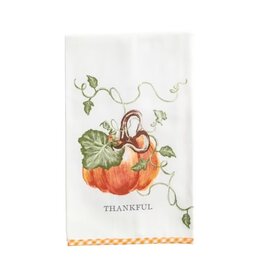 Mud Pie Thankful Gingham Hem Towel