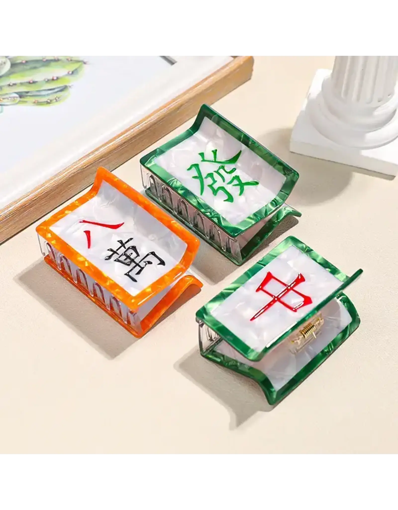 SoapElenGlen/Faire Mahjong Tile Shaped Hair Clip