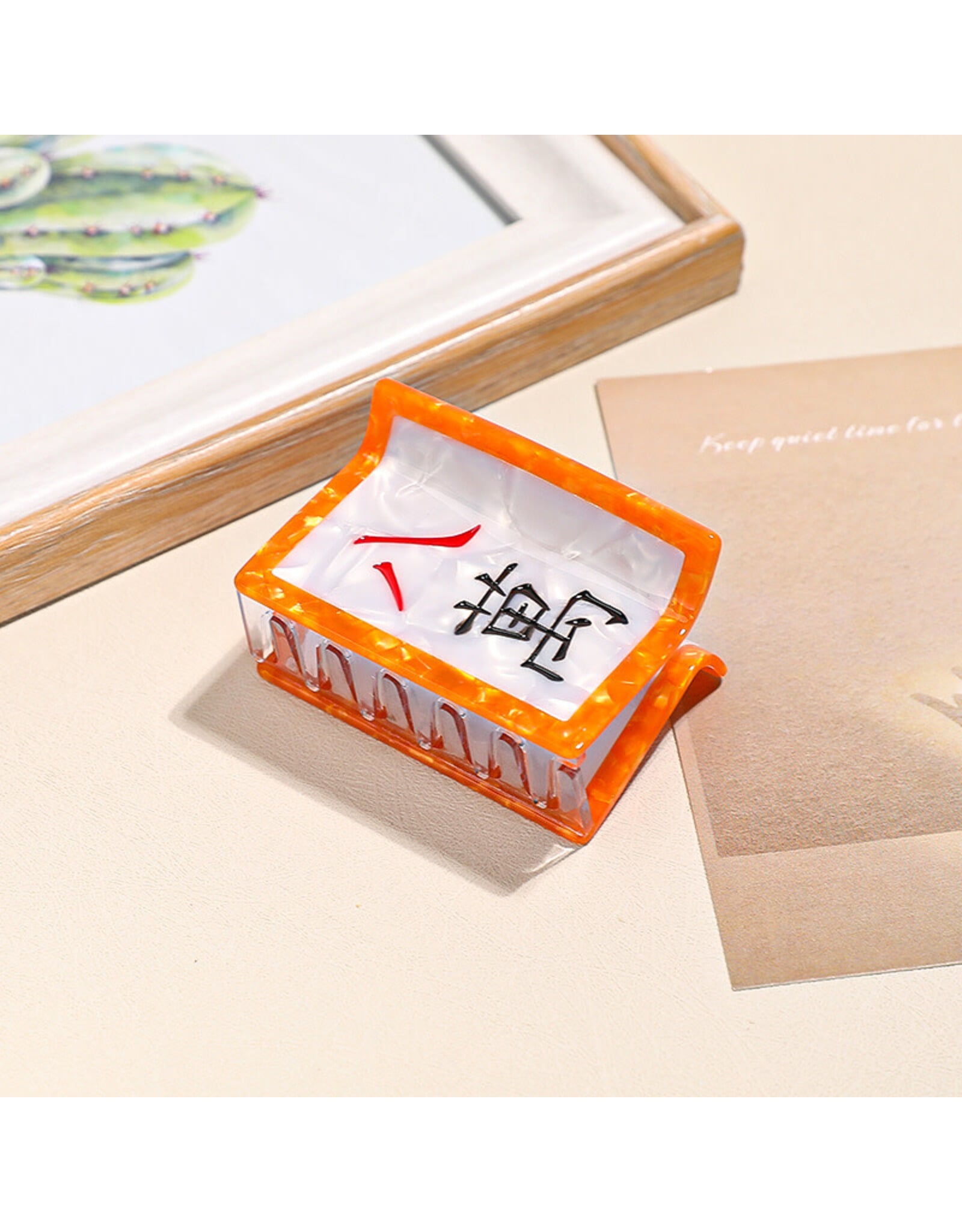 SoapElenGlen/Faire Mahjong Tile Shaped Hair Clip