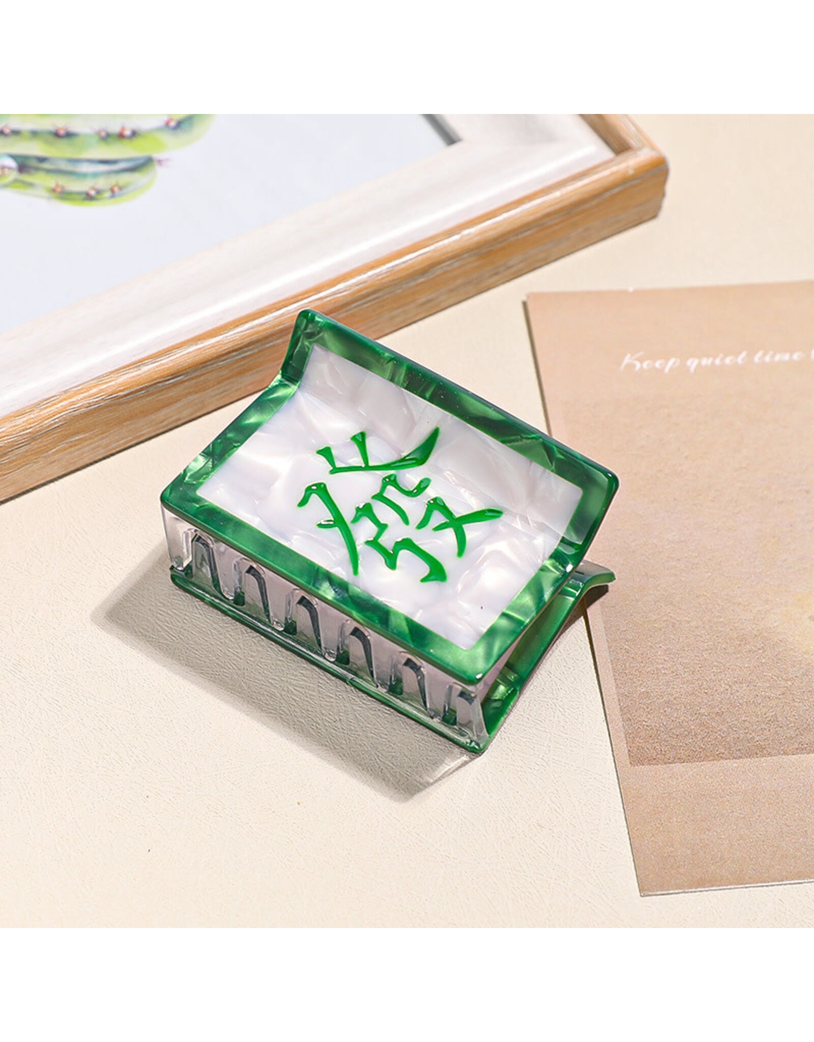 SoapElenGlen/Faire Mahjong Tile Shaped Hair Clip