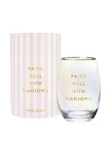 Santa Barbara Design Studio by Creative Brands/Faire Gold Foil Stemless Wine Glass - Pairs Well with Mahjong