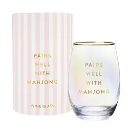 Santa Barbara Design Studio by Creative Brands/Faire Gold Foil Stemless Wine Glass - Pairs Well with Mahjong