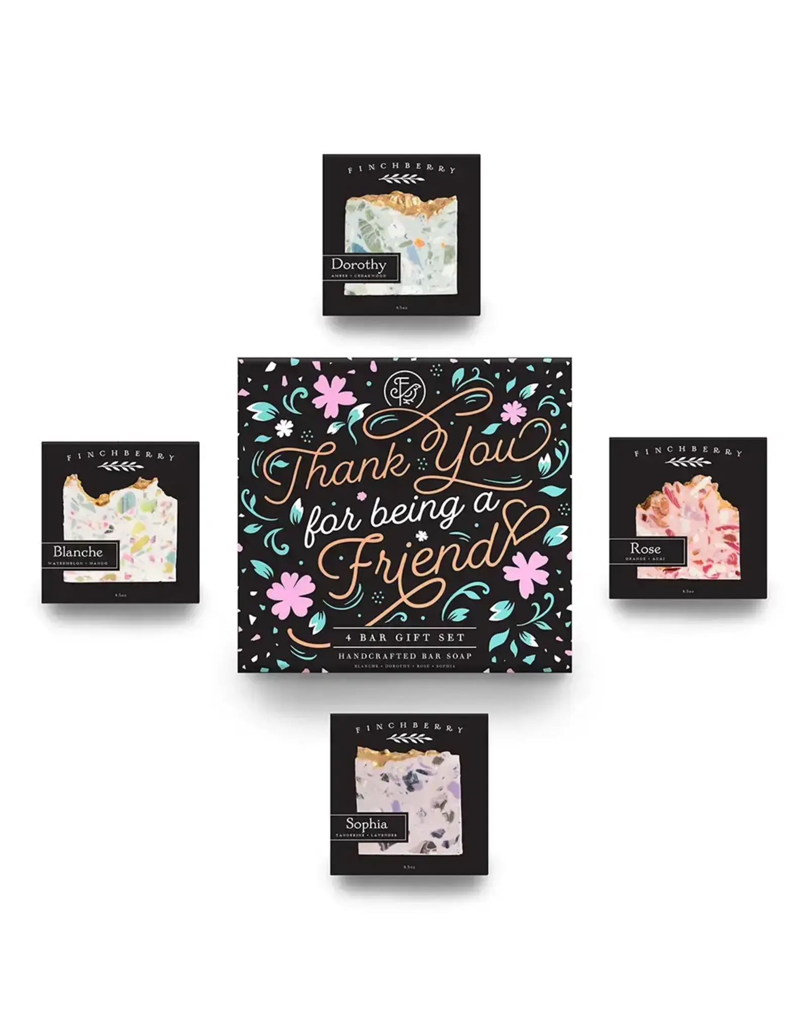 Finchberry Thank You For Being A Friend 4 Bar Bath & Body Gift Set