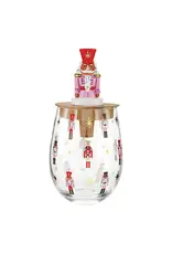 Slant Nutcracker Wine Glass & Bottle Stopper Set