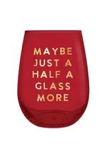 Slant Half a Glass.. Stemless Wine Glass - Gold Foil
