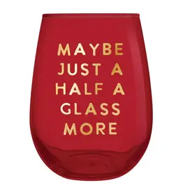 Slant Half a Glass.. Stemless Wine Glass - Gold Foil