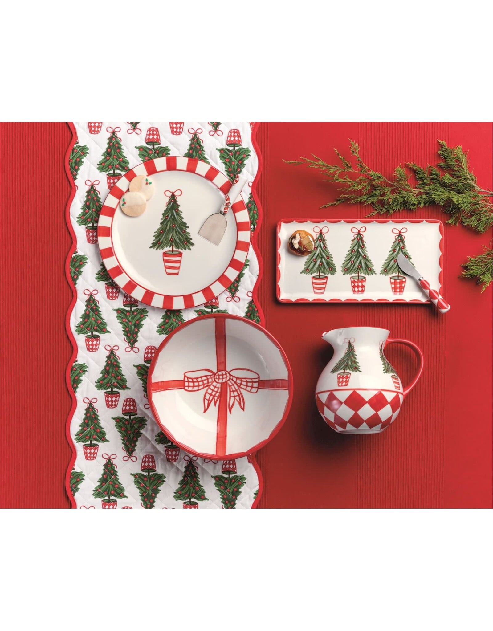 Mud Pie Quilted Tree Table Runner