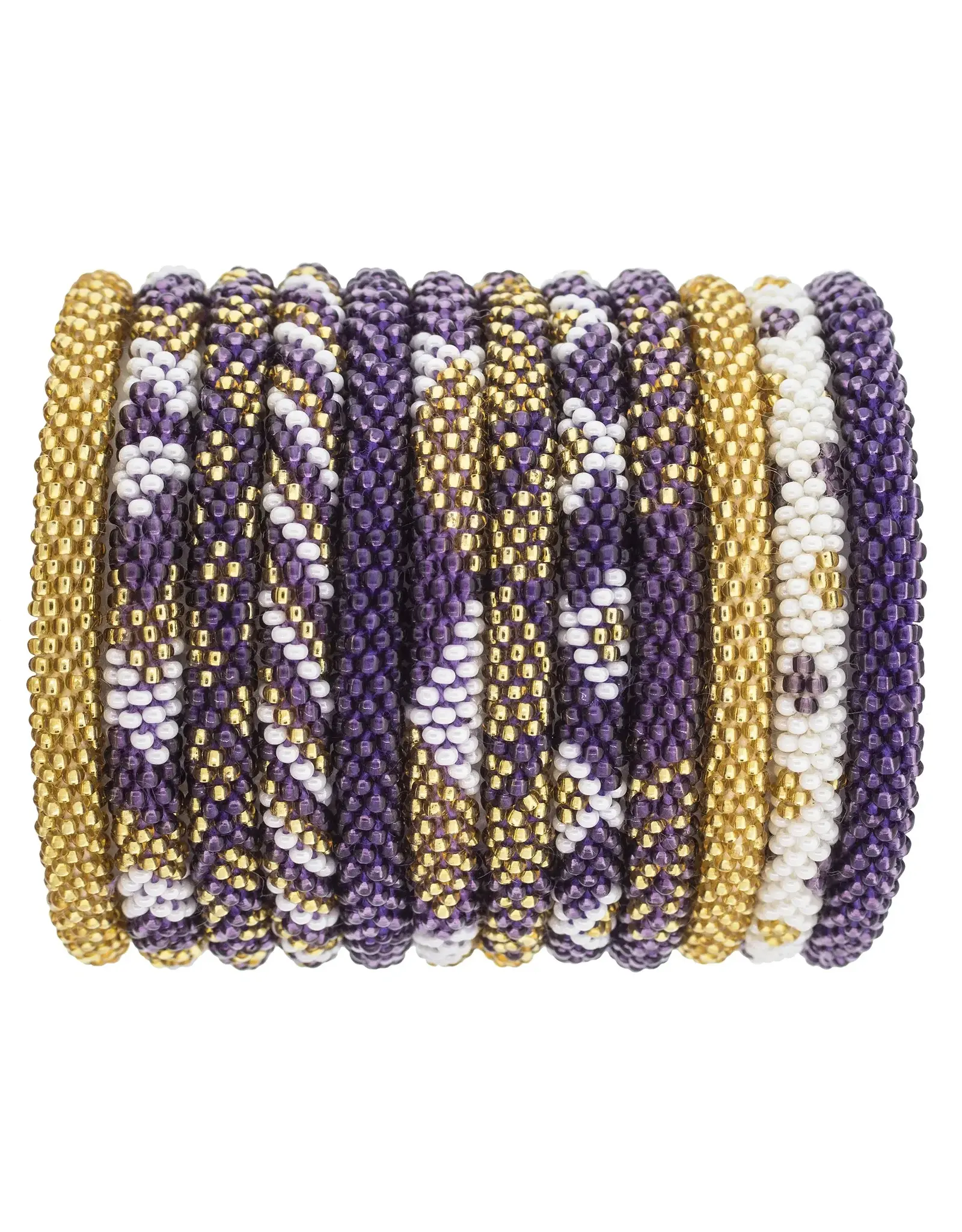 Aid Through Trade/Faire Game Day Roll-On® Bracelets Purple & Gold