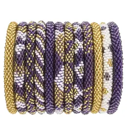 Aid Through Trade/Faire Game Day Roll-On® Bracelets Purple & Gold