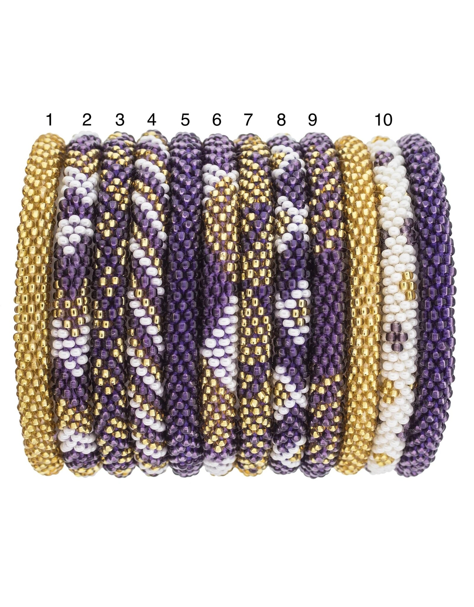 Aid Through Trade/Faire Game Day Roll-On® Bracelets Purple & Gold