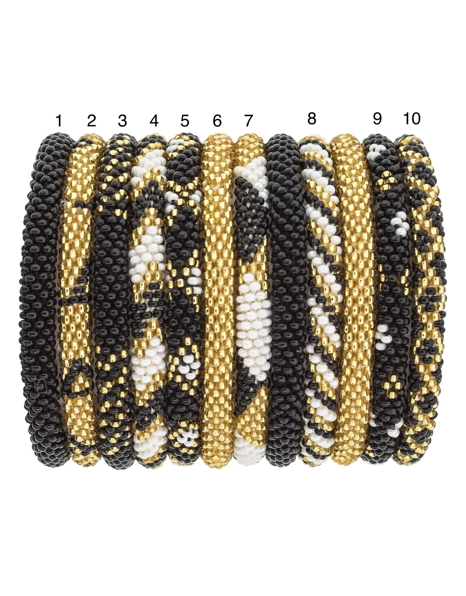 Aid Through Trade/Faire Game Day Roll-On® Bracelets Gold, White & Black
