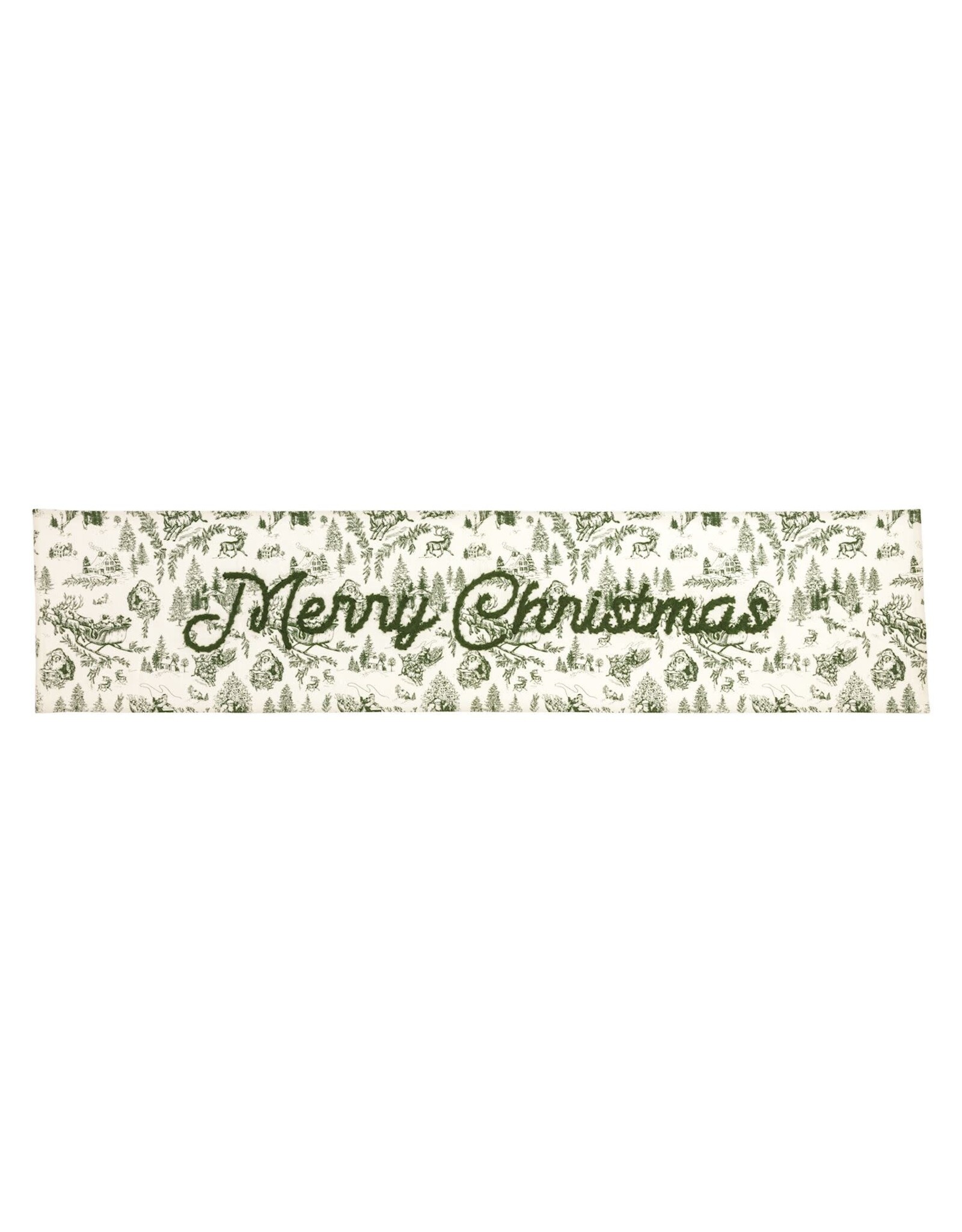 Mud Pie Green Toile Table Runner