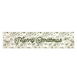Mud Pie Green Toile Table Runner
