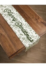 Mud Pie Green Toile Table Runner