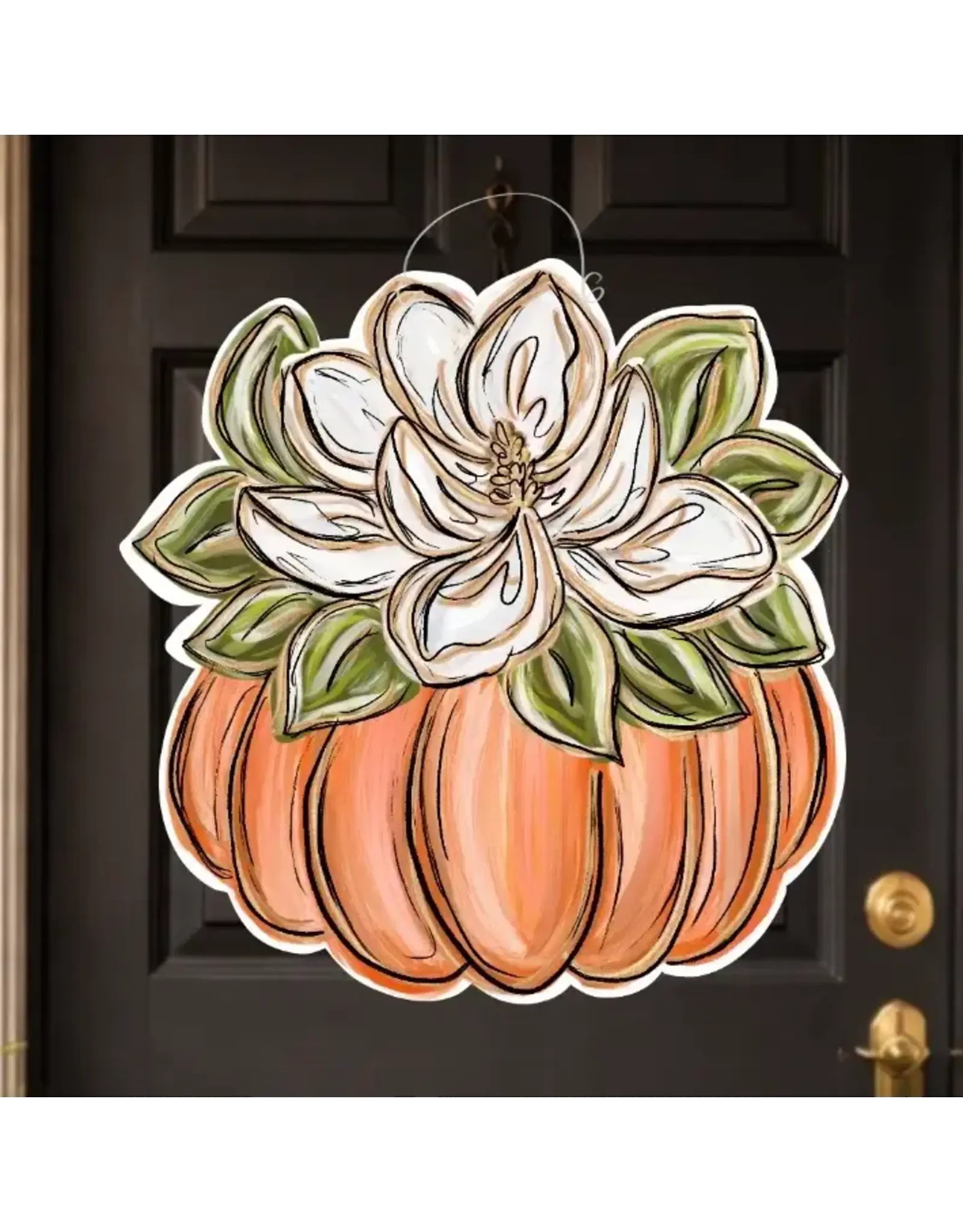 Deep South Designs LLC/Faire Magnolia Pumpkin Door Hanger