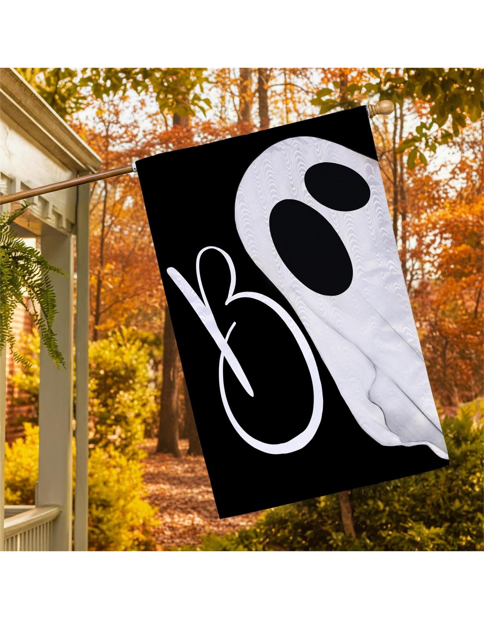 Evergreen Enterprises Boo Ghost Moire House Flag