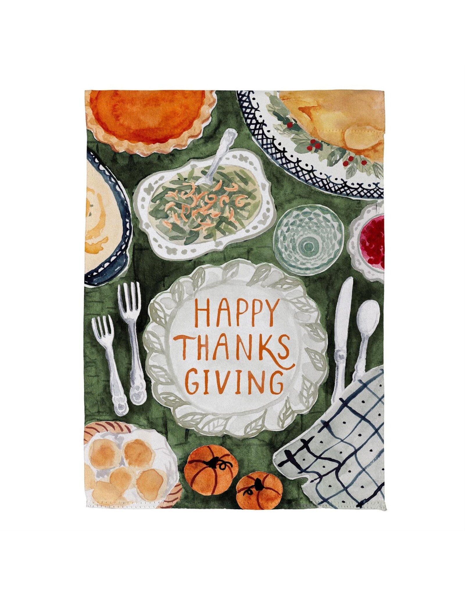 Evergreen Enterprises Thanksgiving Spread Suede Garden Flag