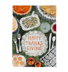 Evergreen Enterprises Thanksgiving Spread Suede Garden Flag