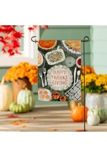 Evergreen Enterprises Thanksgiving Spread Suede Garden Flag