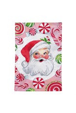 Evergreen Enterprises Jolly Sweet Santa Moire Garden Flag