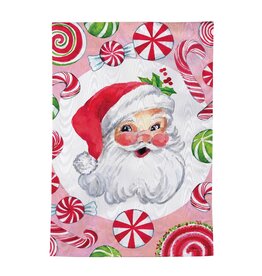 Evergreen Enterprises Jolly Sweet Santa Moire Garden Flag