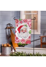 Evergreen Enterprises Jolly Sweet Santa Moire Garden Flag