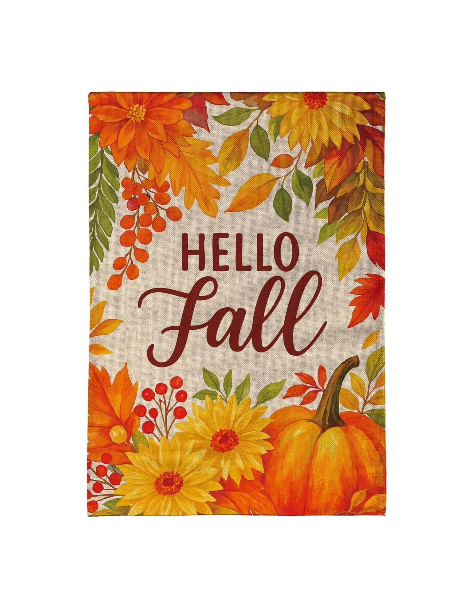 Evergreen Enterprises Fall Floral Bloom Burlap Garden Flag