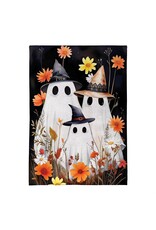 Evergreen Enterprises Halloween Ghost Family Burlap Garden Flag