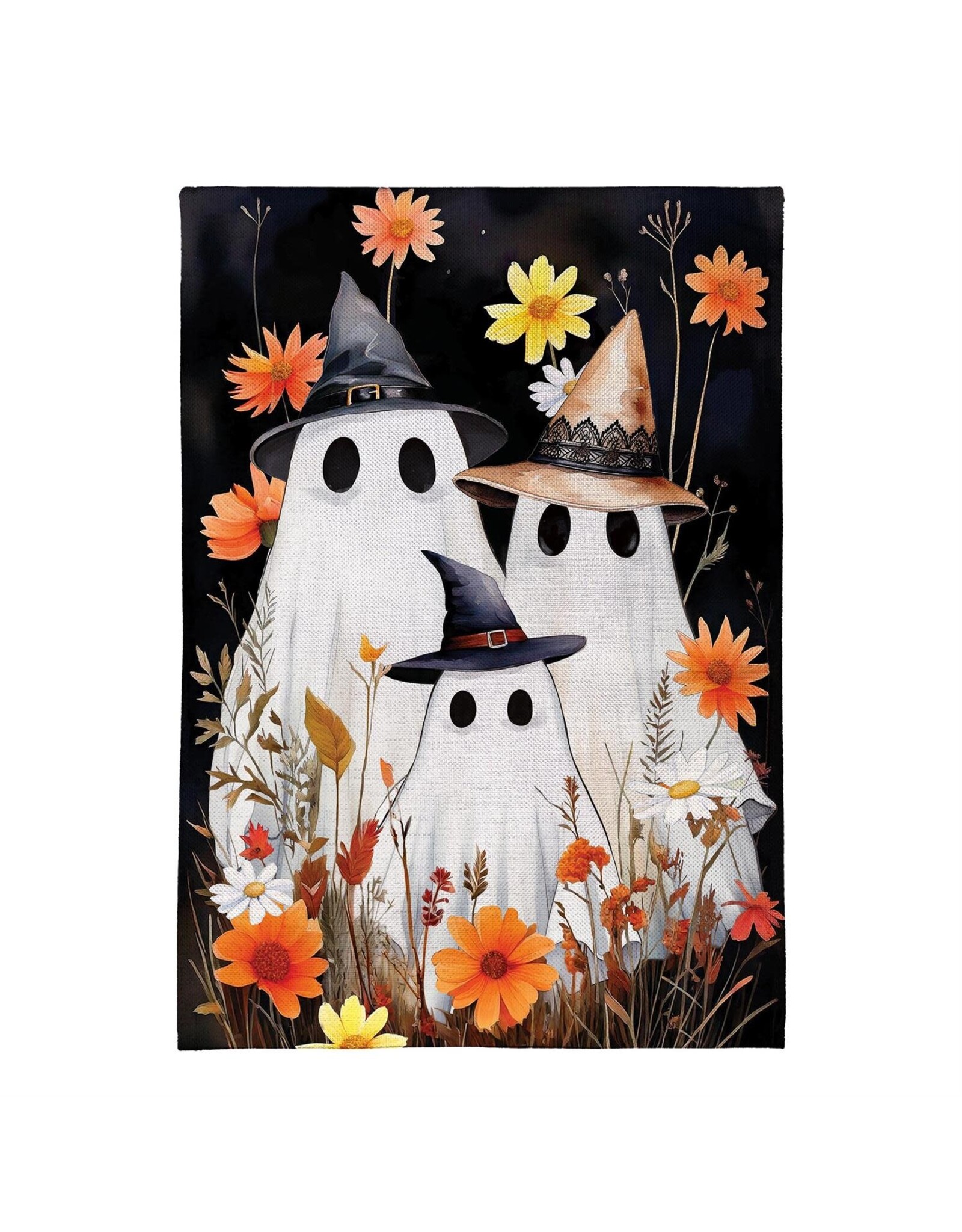 Evergreen Enterprises Halloween Ghost Family Burlap Garden Flag