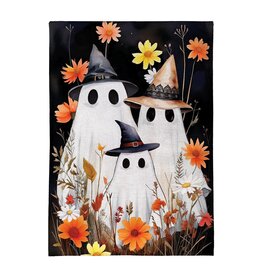 Evergreen Enterprises Halloween Ghost Family Burlap Garden Flag