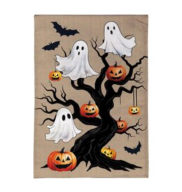 Evergreen Enterprises Halloween Festive Tree Burlap Garden Flag