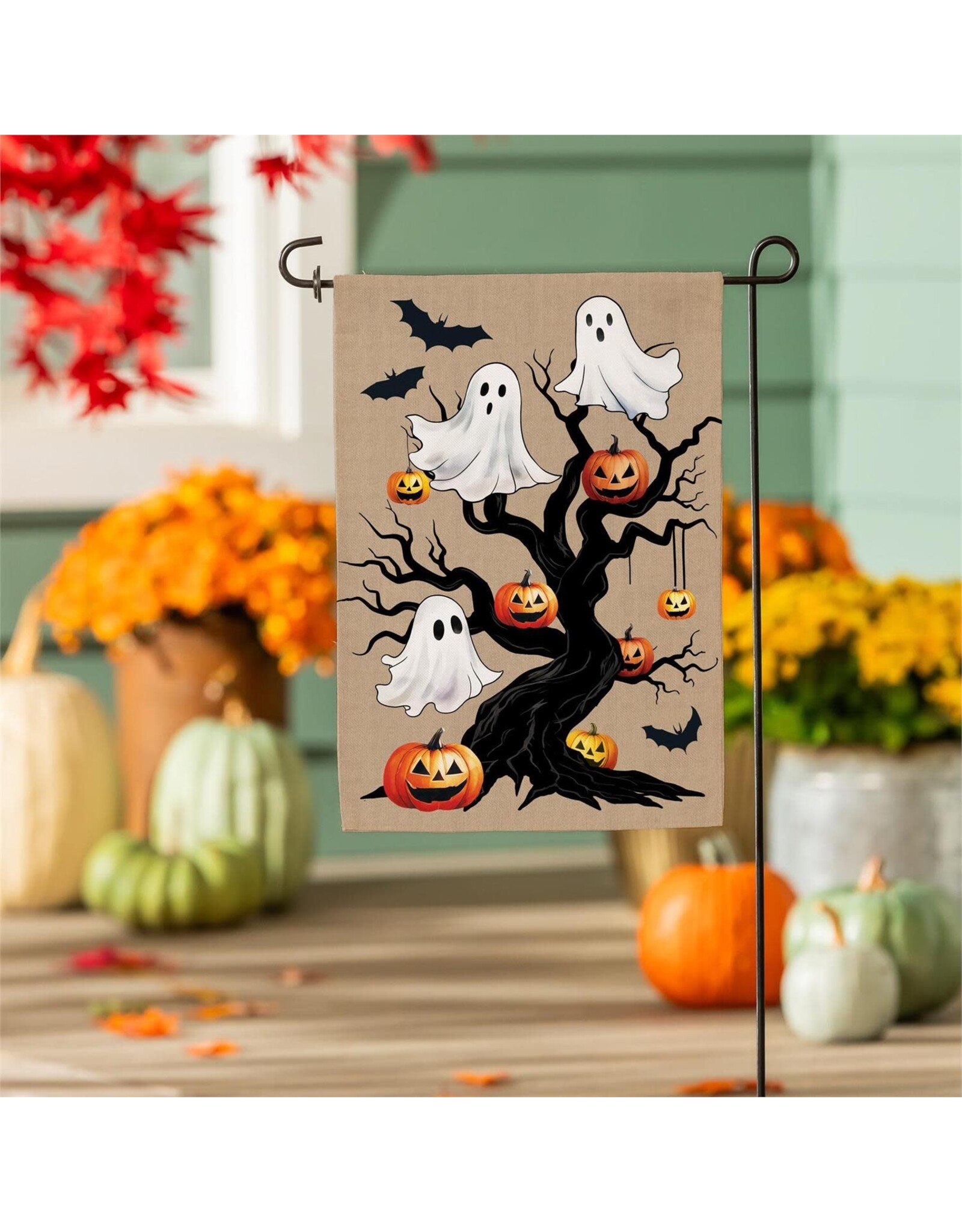Evergreen Enterprises Halloween Festive Tree Burlap Garden Flag