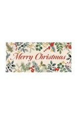 Evergreen Enterprises VivaStyle Festive Foliage Flocked Sassafras Mat, "Merry Christmas"