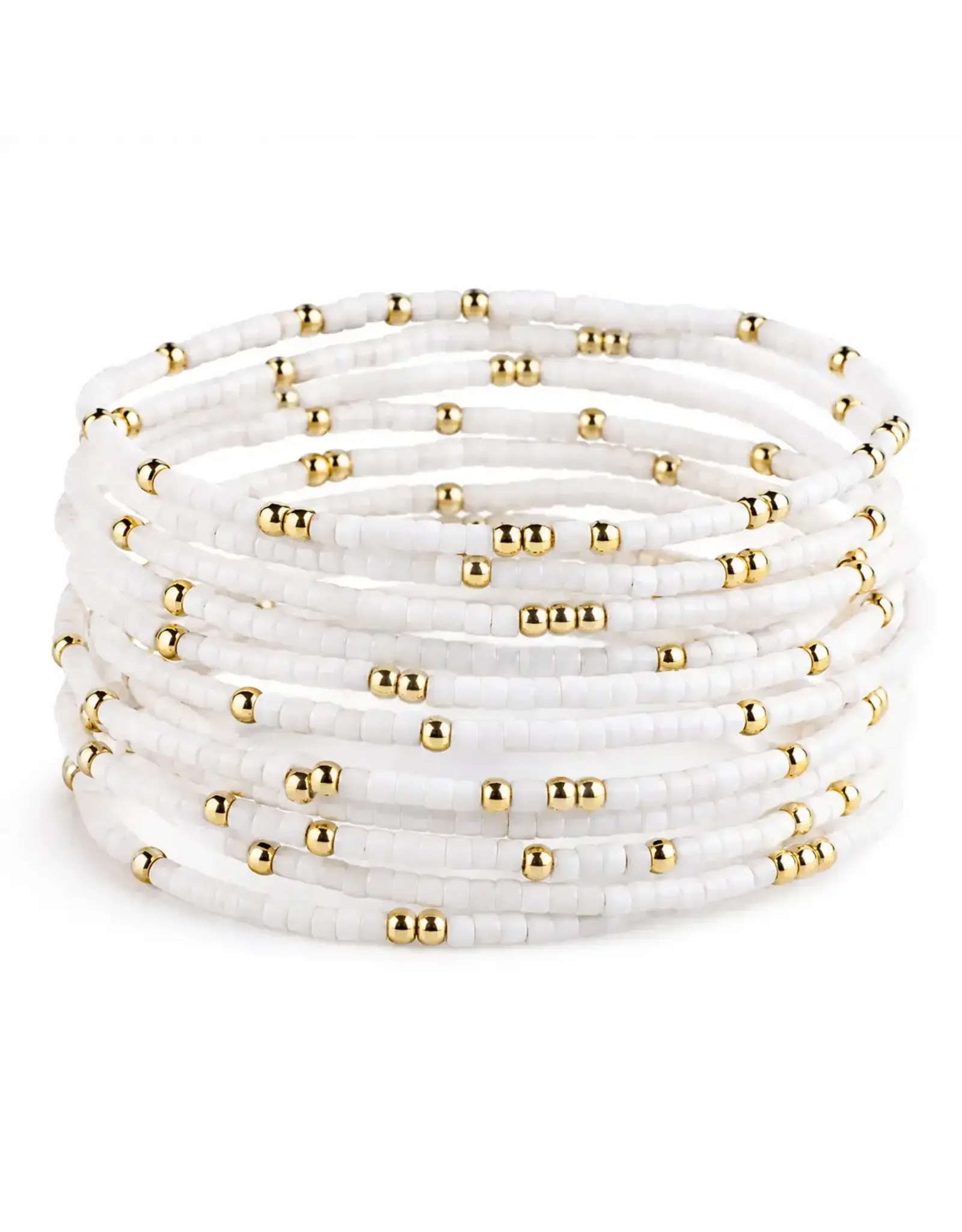 Lenny & Eva/Faire Confetti Beaded Bangle - White